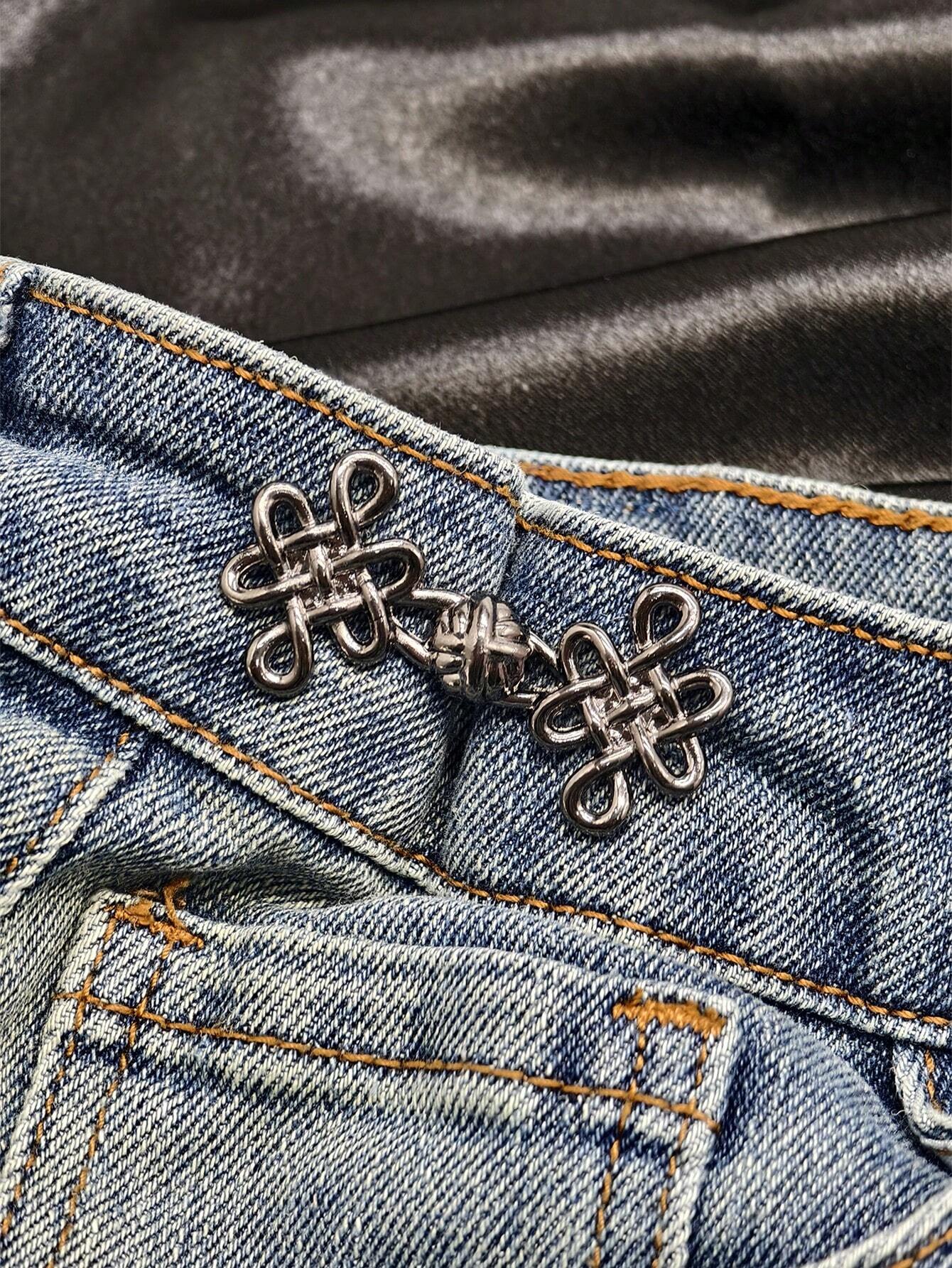 1 Pair/2 Pairs Adjustable Metal Alloy No Nail Waist Buckle For Jeans With Detachable Waist Buckle Magic Tool