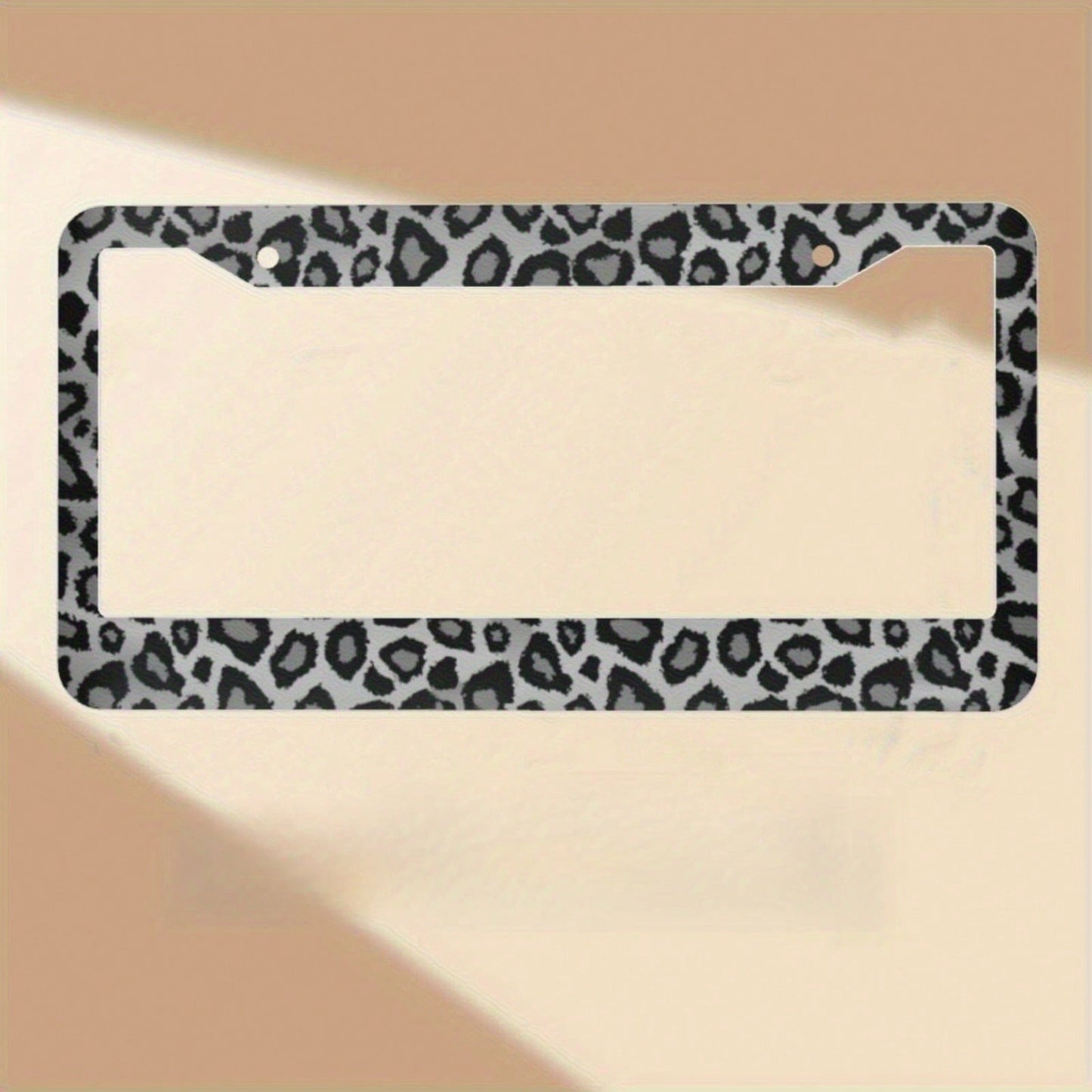 1 Piece, 6.3x12.2in, Aluminum License Plate Frame- Gray Leopard Animal Print License Plate Frame- Durable, Stylish,Car Cover,Car Must Haves,Gifts,Car Decor,Car Acessesories>Essentials,Car Picks