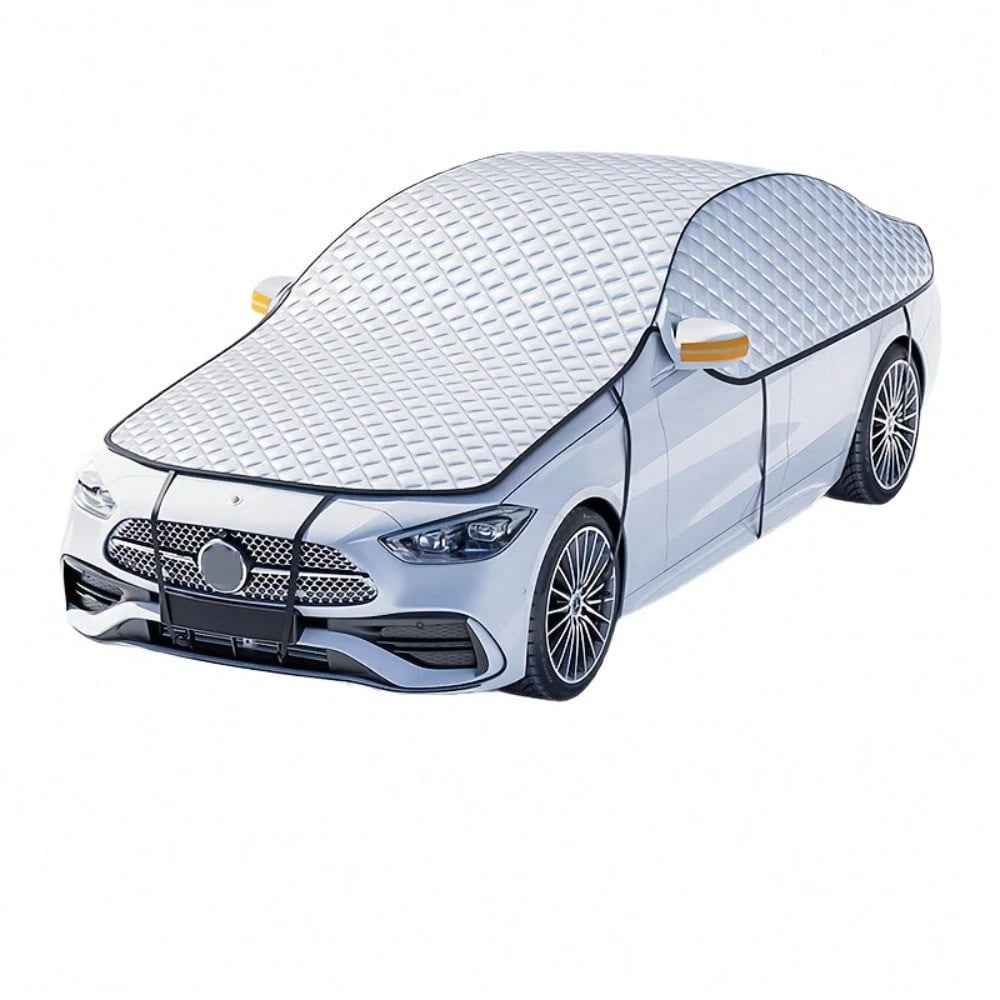 1-Piece Thickened Aluminum All-Weather Car Cover, Universal Fit For SUVs, Sedans & Vehicles, Snow Rain Dust Protection, Outdoor Storage Shelter, Windproof Anti-UV, Waterproof Durable Fabric, Practical