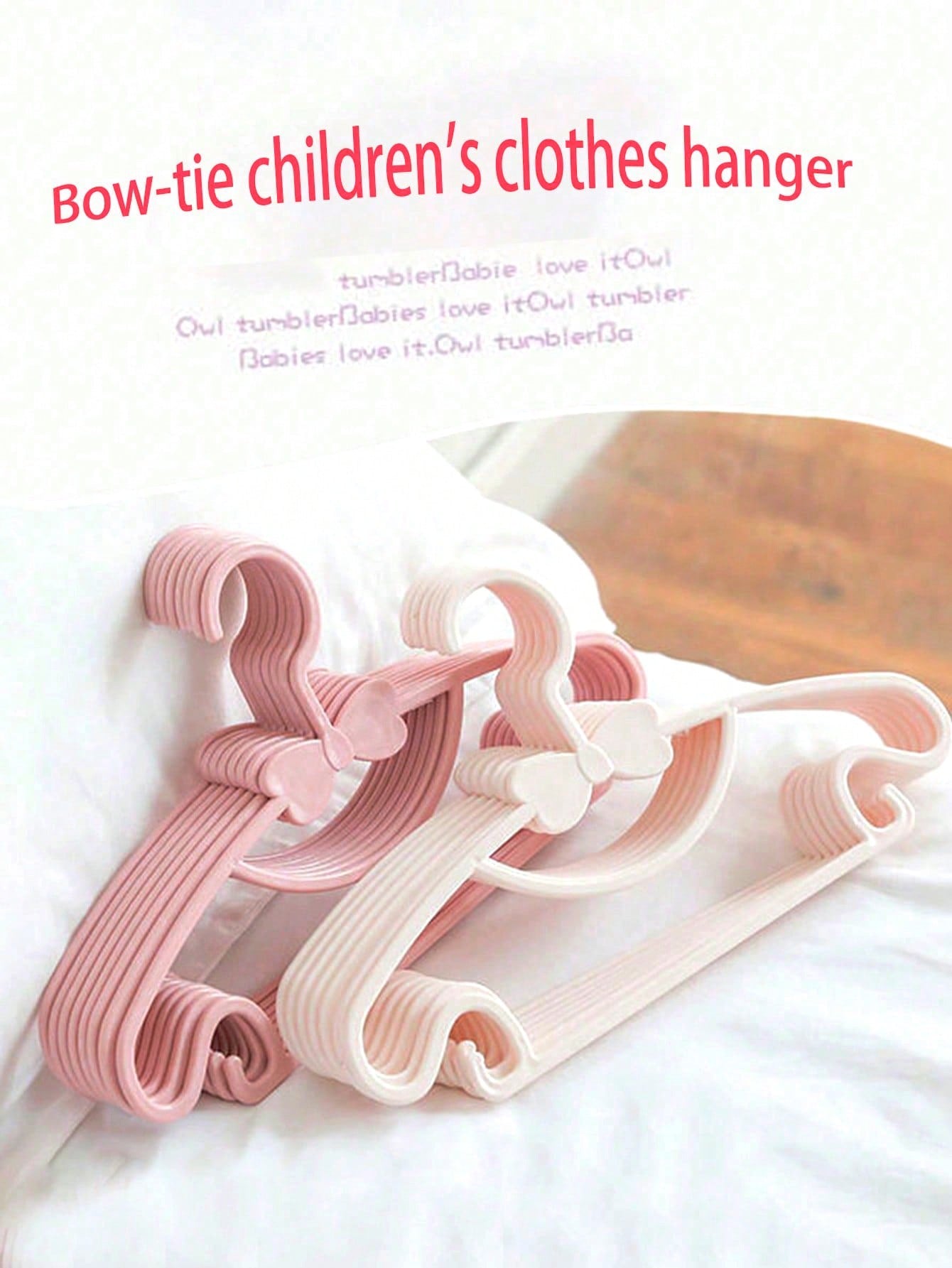 10pcs/20pcs/30pcs Children's Plastic Anti-Slip Space-Saving Bow Hangers For Wardrobe Organization