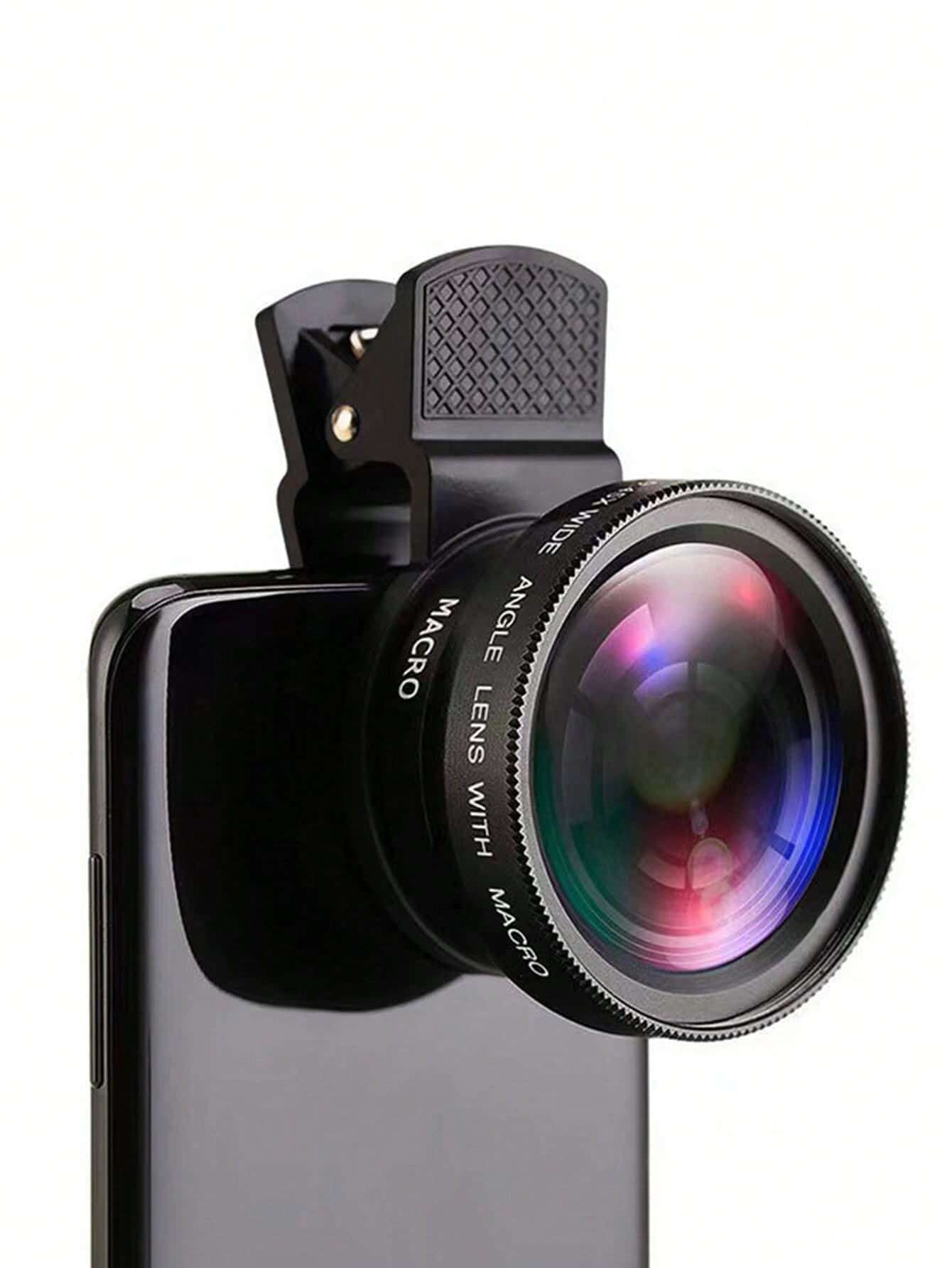 1pc 2 In 1 0.45X Macro Phone Wide Angle Lens Compatible With Iphone Android Phone For Summer Vacation, Travel, Creative Photography Phone Accessories, Phone Lens