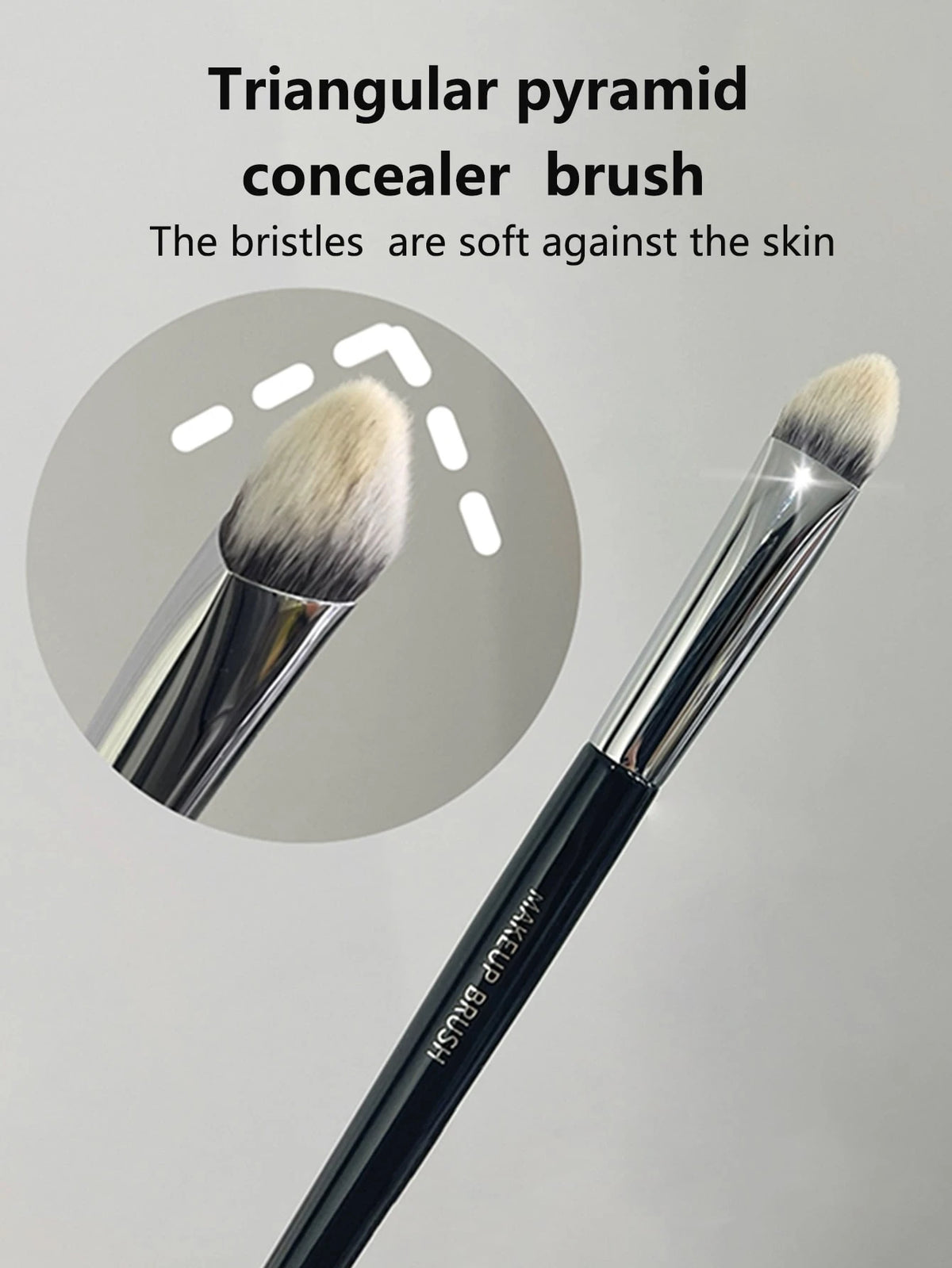 1pc Concealer Brush Mini Oblique Flat-Topped Kabuki Nose Contour Brush, For Covering, Blending, Setting, Powdering, Liquid Cream And Foundation,Foundation Brush,Concealer Brush,Blush Brush,Contour Bru