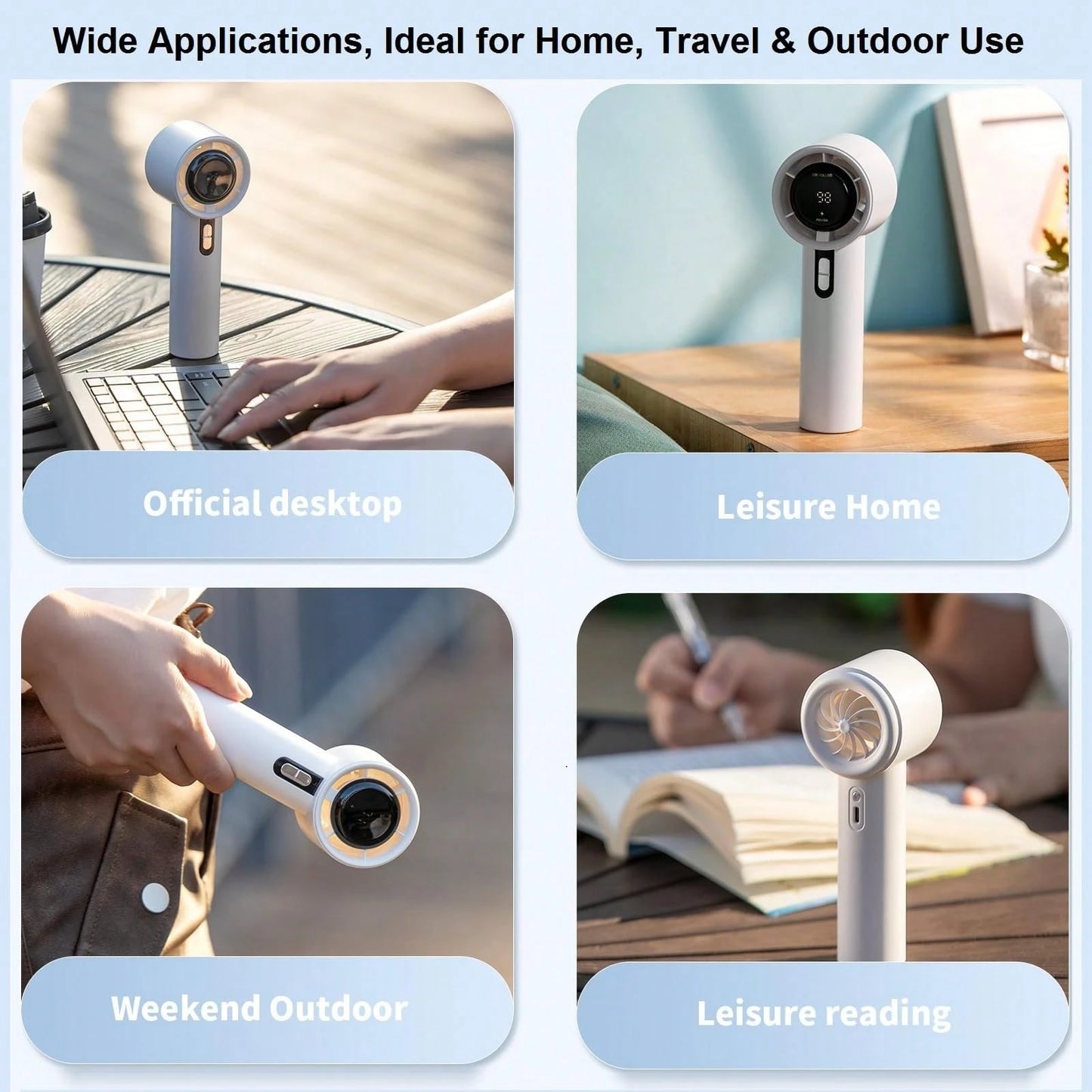 1pc Cute Pink GMOX Portable Personal Fan, Digital Display Adjustable Speed Mini Handheld Fan, Summer Pocket Cooling Fan For Women Office Outdoor Daily Use