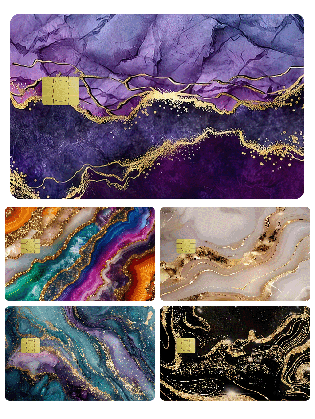 1pc Marble Style Credit Card Sticker, Luxury Gemstone Decor, Fingerprint-Resistant PVC Material, Durable & Scratch-Resistant, Suitable For Men, Women, Couples, For ID Cards, Bank Cards, Credit Cards