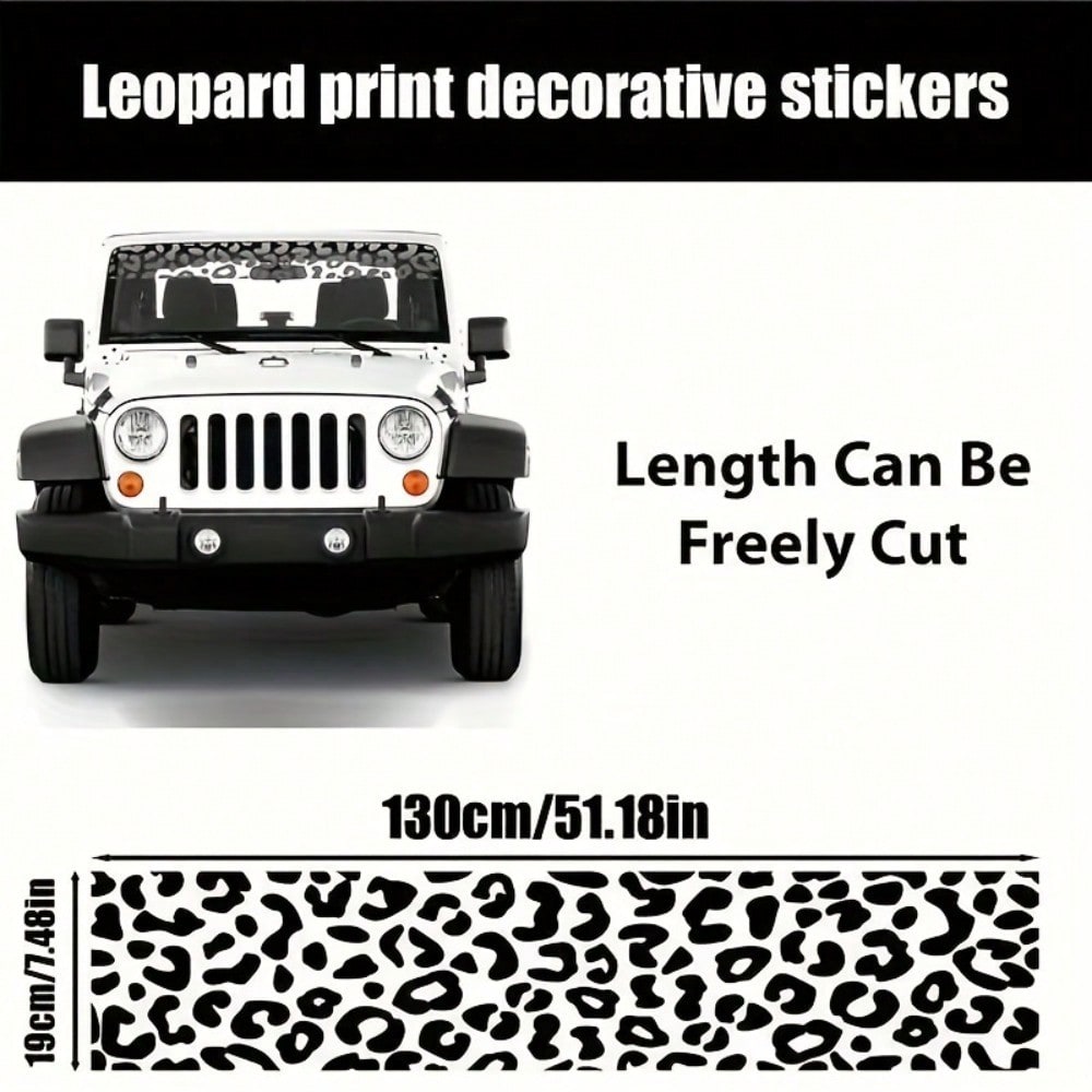 1pc Of High-Quality Leopard Print Vinyl Sticker- Waterproof Windshield Sticker, Suitable For Windows, Laptops, Etc.- Easy To Apply And Remove