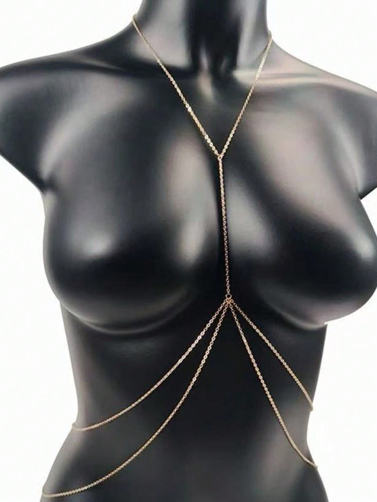 1pc Sexy Women's Body Chain, Multi-Layer Rhinestone Criss-Cross Bikini Bra Body Jewelry, Summer Beach Vacation Crystal Belly Chain Waist Chain, Party Essential X-Shaped Waist Chain (Material Is Iron