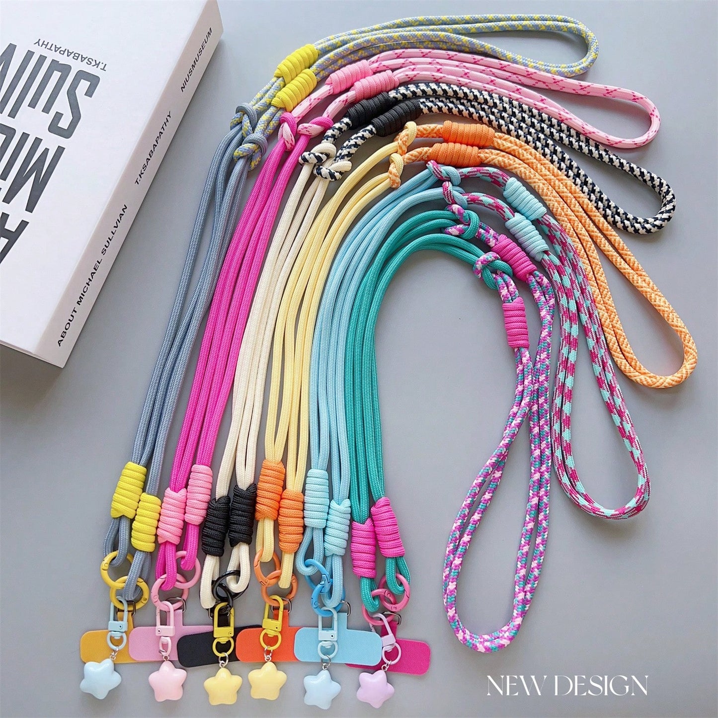 1pc Star Pendant Detachable Crossbody Phone Lanyard, Wrist Strap, Keychain, Colorful Anti-Drop Cord With Clasp, Suitable For Phone Case And Keys