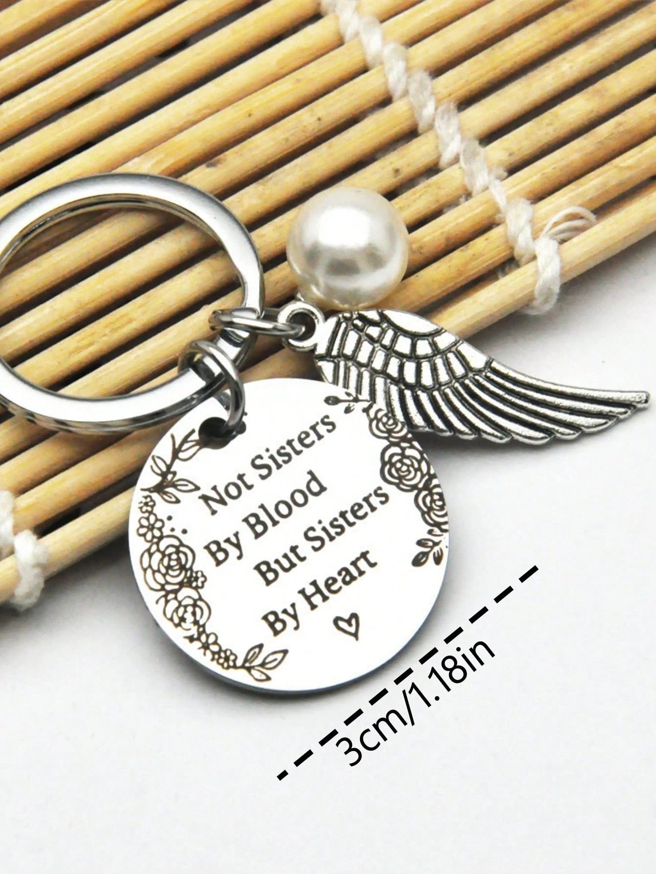 1pc Women's "Not Sisters By Blood" Stainless Steel Key Chain & Heart Shaped Tag, Gift For Friends & Sisters, Birthday