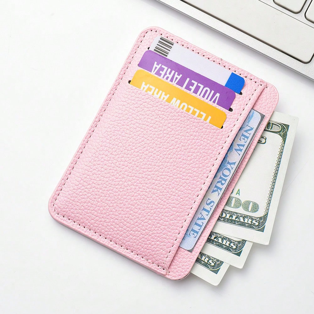 1pc Women's Solid Color PU Leather Soft Leather Multi Card Slot Credit Card Holder Fashionable Ultra-Thin Credit Card Case Wallet For Women Wallet Mini Wallet Purse Wallet Card Wallet Back To School S