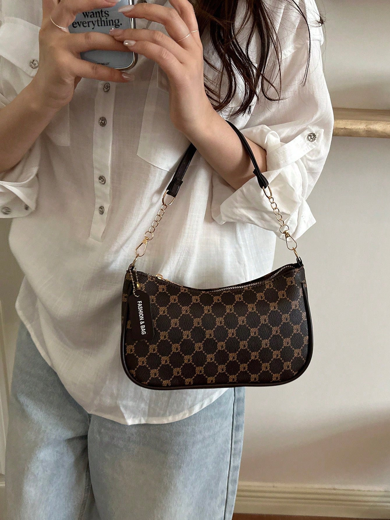 2026 Fashion New Vintage Print Shoulder Bag, Premium Crossbody Bag, Underarm Bag, Chic And Fresh Women's Handbag