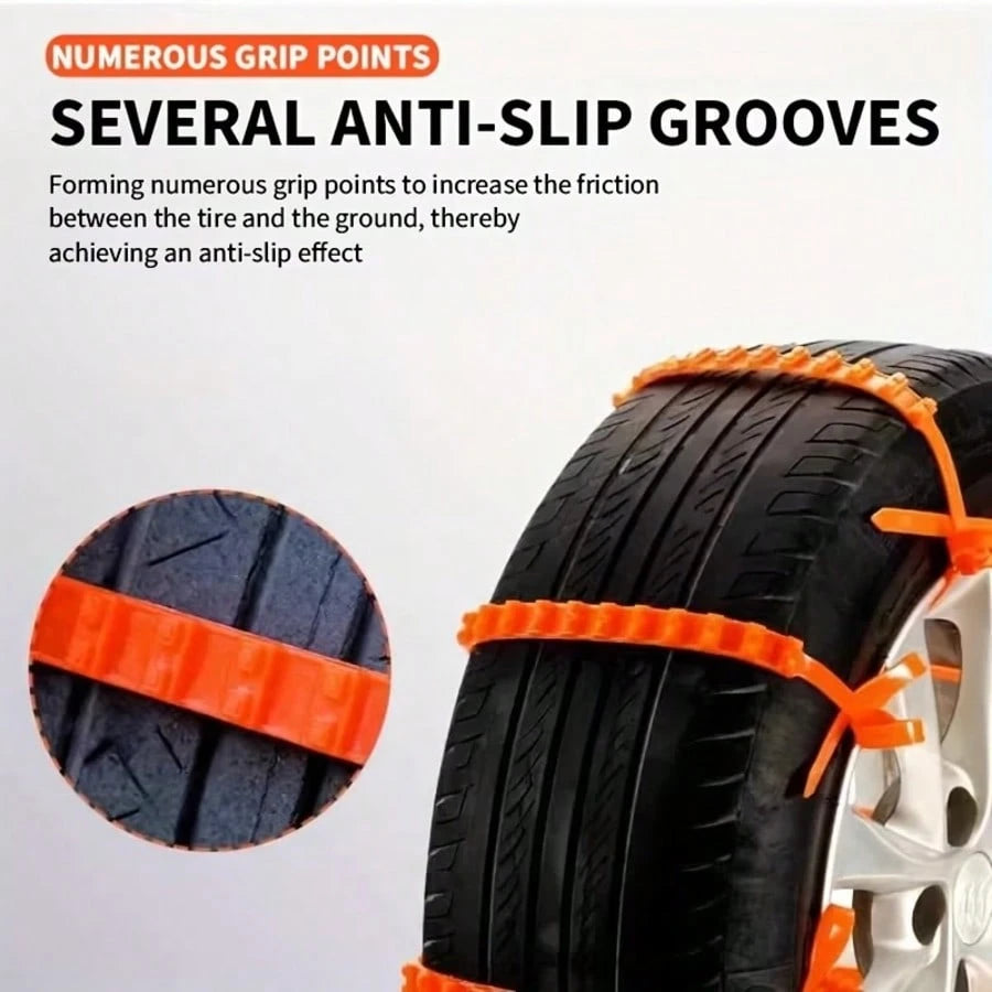 20pcs Of Car Emergency Anti-Slip Chains, Designed For Winter Driving To Prevent Slipping, Quick Installation Of Ice And Snow Chains, Suitable For Cars, Suvs, And Trucks, Ideal For Harsh Weather Condit