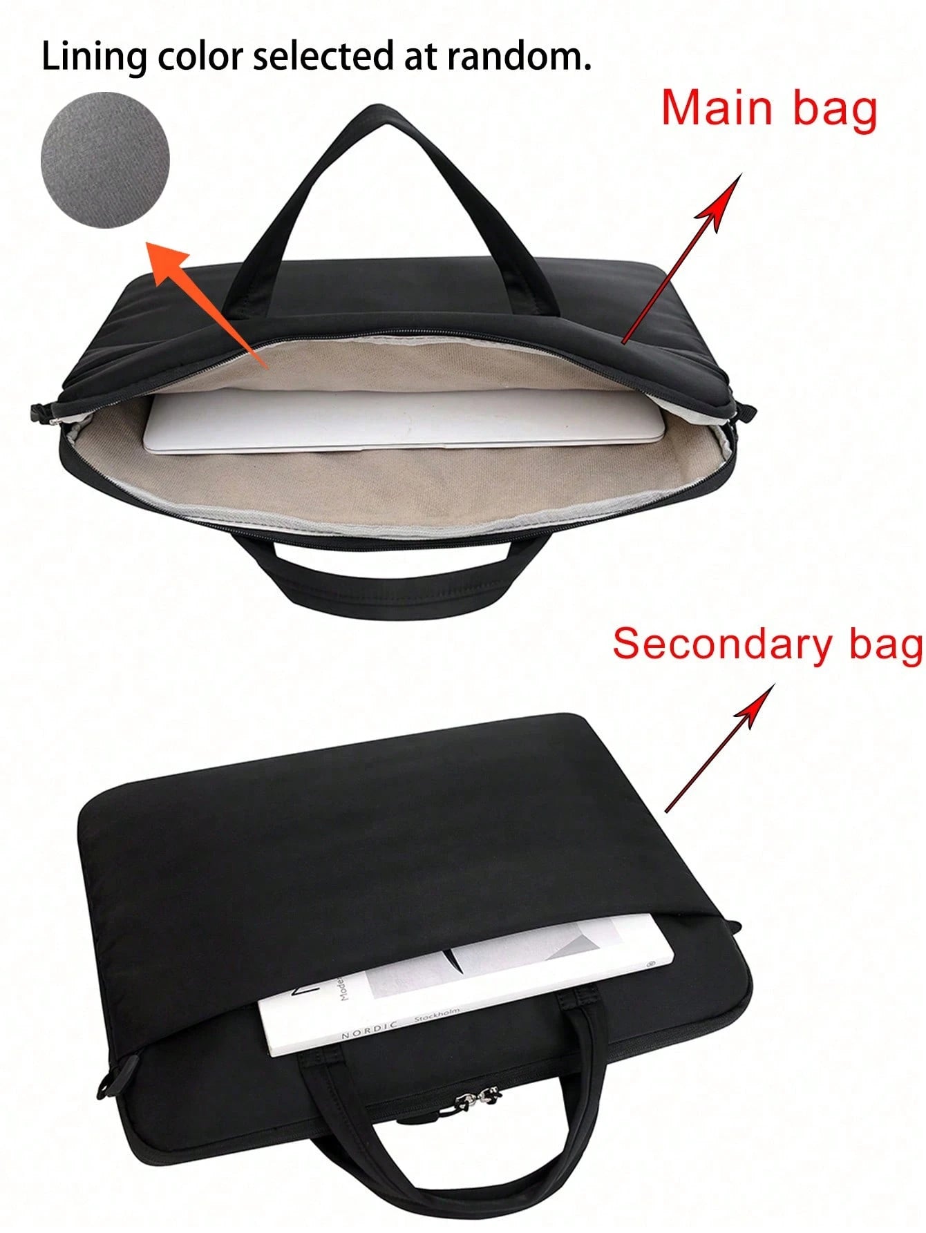 2pcs Multi-Functional Laptop Sleeve, Organizer Storage Bag, Lightweight, Portable, Durable, Minimalist Design, Fits Up To 14-Inch Laptop Classroom Laptop Bags Classroom Bags Teacher Storage Bags Class