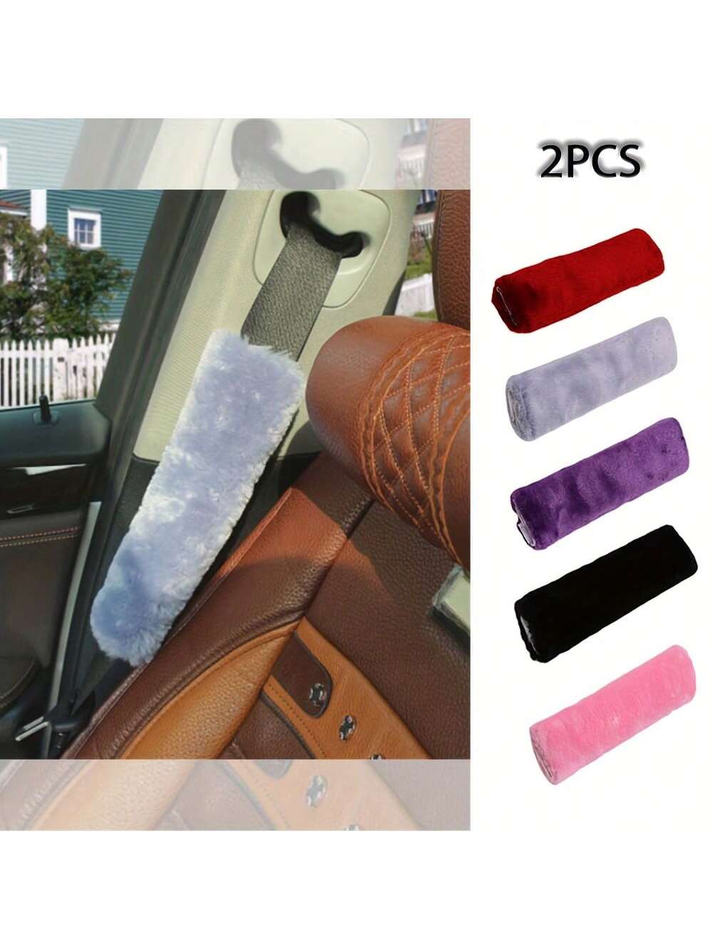2pcs Seat Belt Cover Pads, Seatbelt Cushion, Soft Seat Belt Shoulder Strap Cover, Comfort Harness Pad, Front Seat Compatible- Soft And Cozy Car Interior Accessories