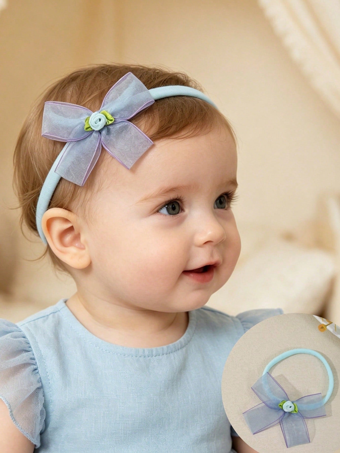 3/4/7pcs Set New Handmade Tulle Bow Baby Headbands, Cute 3D Flower & Bow Design Soft Comfortable Seamless Princess Hair Accessories (Excluding Display Card)