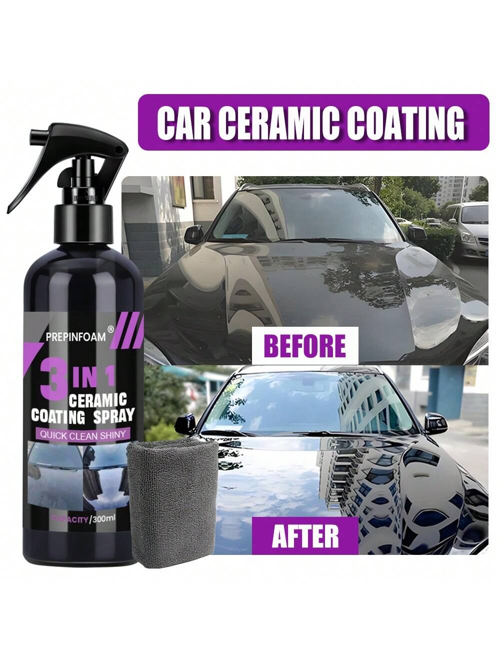 300ML 3 In 1 Car Ceramic Nano Coating Liquid Coatin Nano Crystal Hydrophobic Layer Polishing Paint Coating Agent Car Polish Nanos Coatings