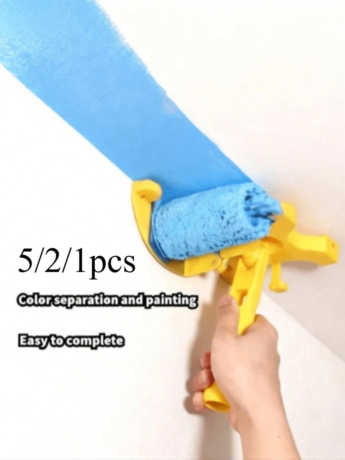 5/2/1pc, Multi-Functional Paint Edge Roller Brush Tool Set- Adjustable Angle, Clear Lines, Even Application. Includes Roller Brush And Bristle Brush Accessories. Suitable For Indoor And Outdoor Wall