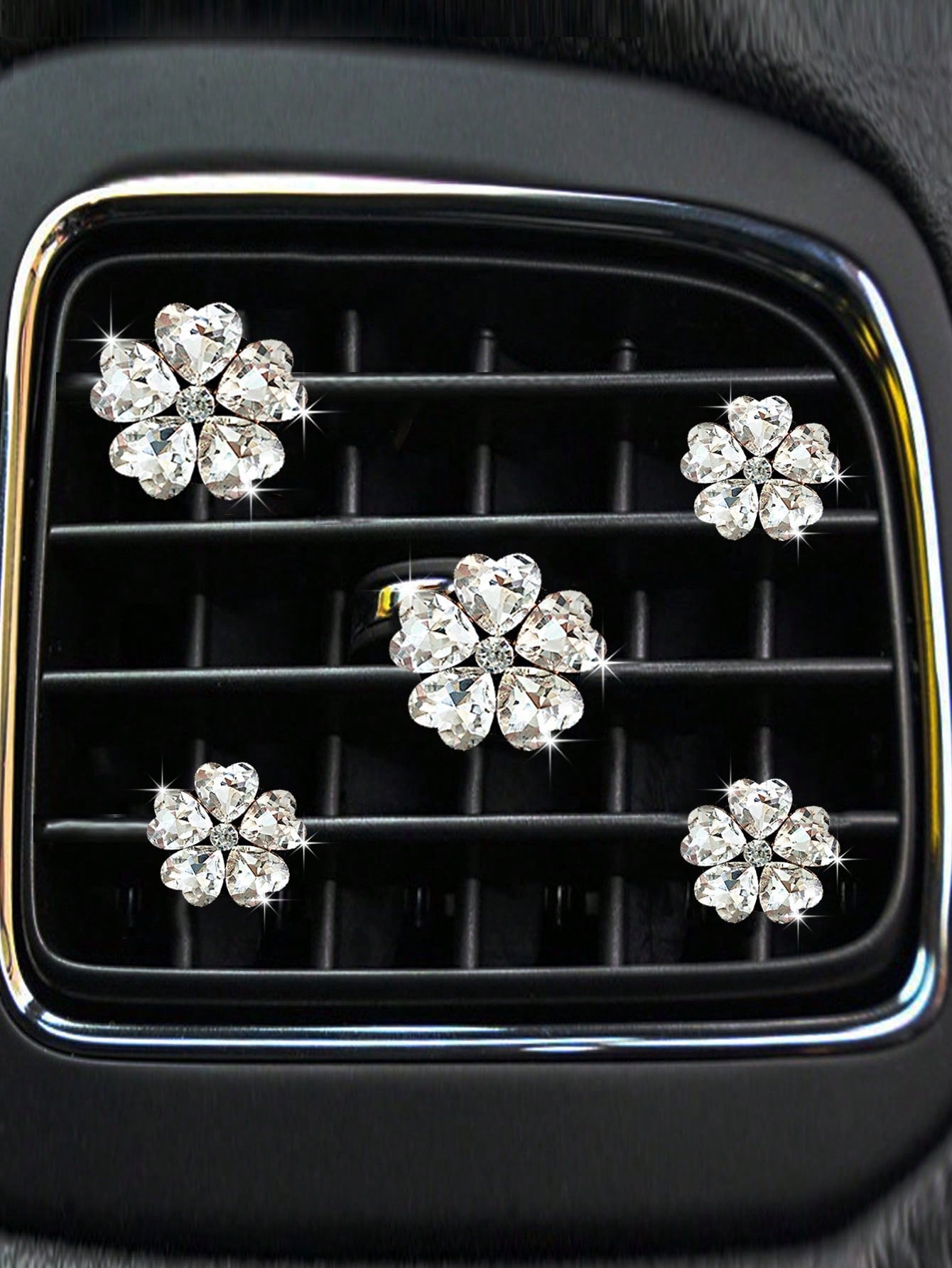 5pcs Heart And Five-Petal Flower Shaped Car Air Vent Clip Fragrance Decorations, Car Interior Air Conditioning Decoration