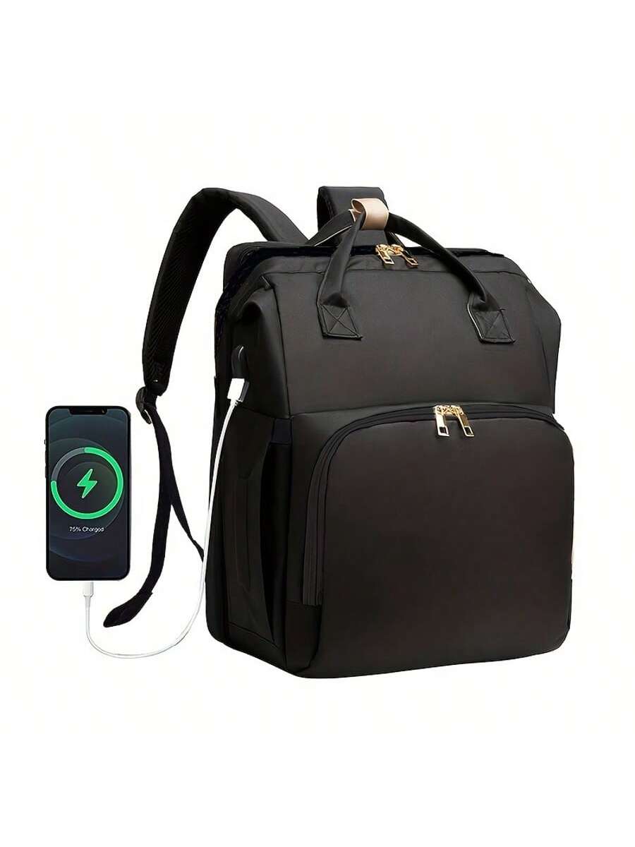 Baby Diaper Bag Backpack With Portable Changing Station, Waterproof Large Capacity Travel Bag With Changing Pad, Baby Stuff Organizer For Newborns
