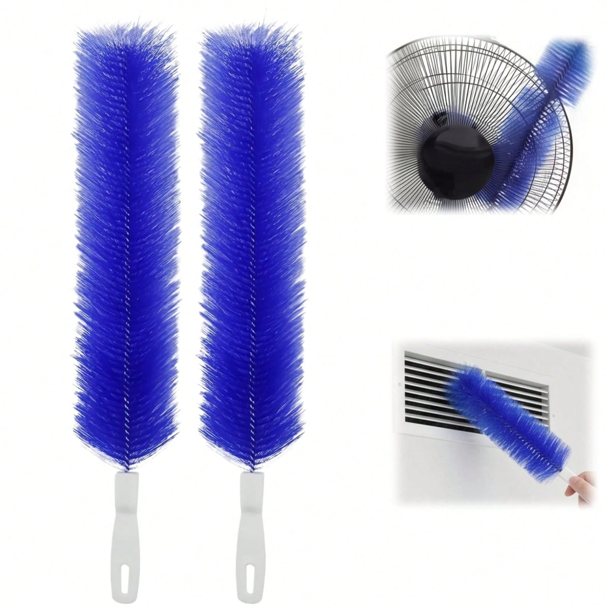 Bendable Microfiber Head,Reusable Dust Remover,Fan Cleaning Brush Washable And Reusable; Suitable For Ceiling Fan Blades, Blinds, Air Conditioner Vents, And Car Interiors (Blue-4pcs)