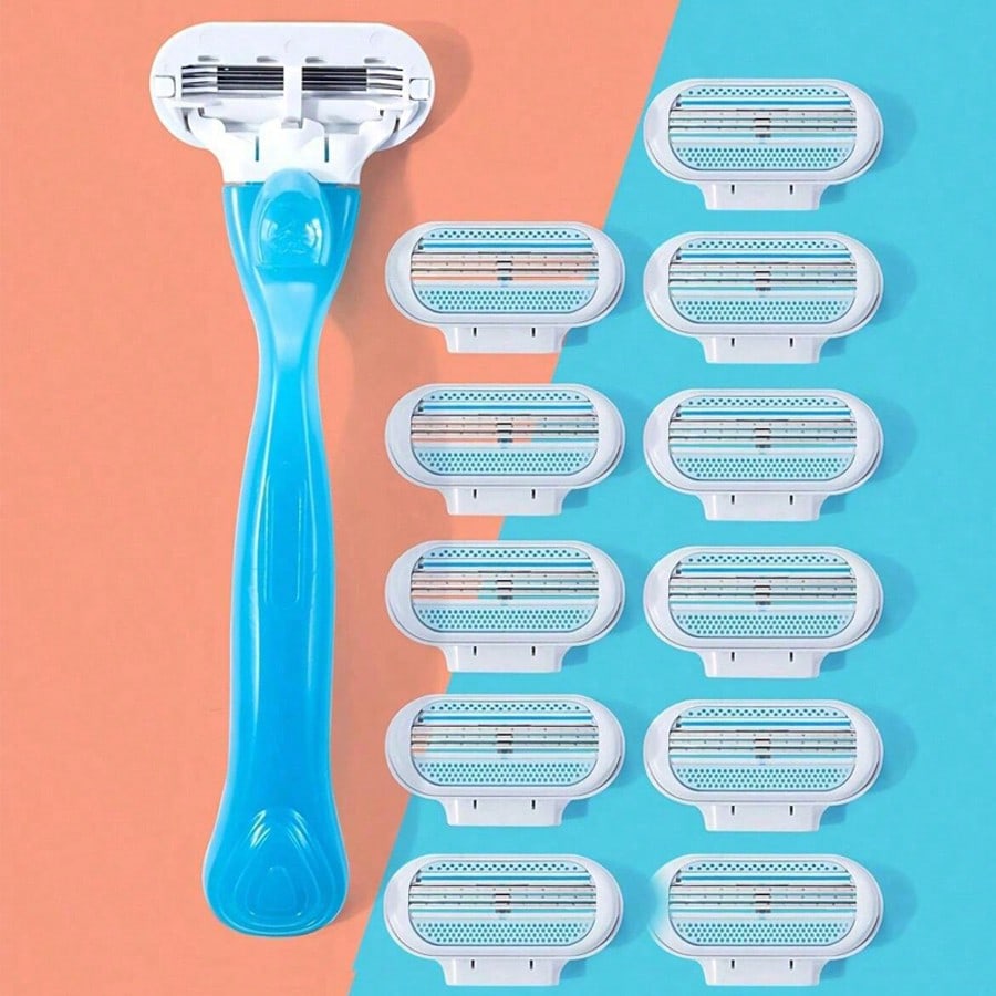 Bikini-Specific Women's Razor Triple-Layer Stainless Steel Safety Blades Replaceable Blade Head Hair Shaver For Intimate Areas, Underarms, And Leg Hair