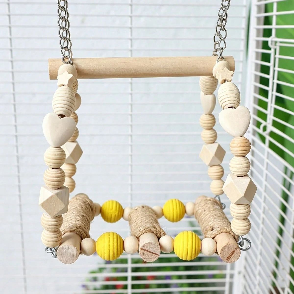 Bird Swings Toys For Parrot Parakeets – Natural Hanging Chew Toy For Conures, Budgerigars, Finches, Lovebirds, Parrots And Small Moderate-Sized Birds