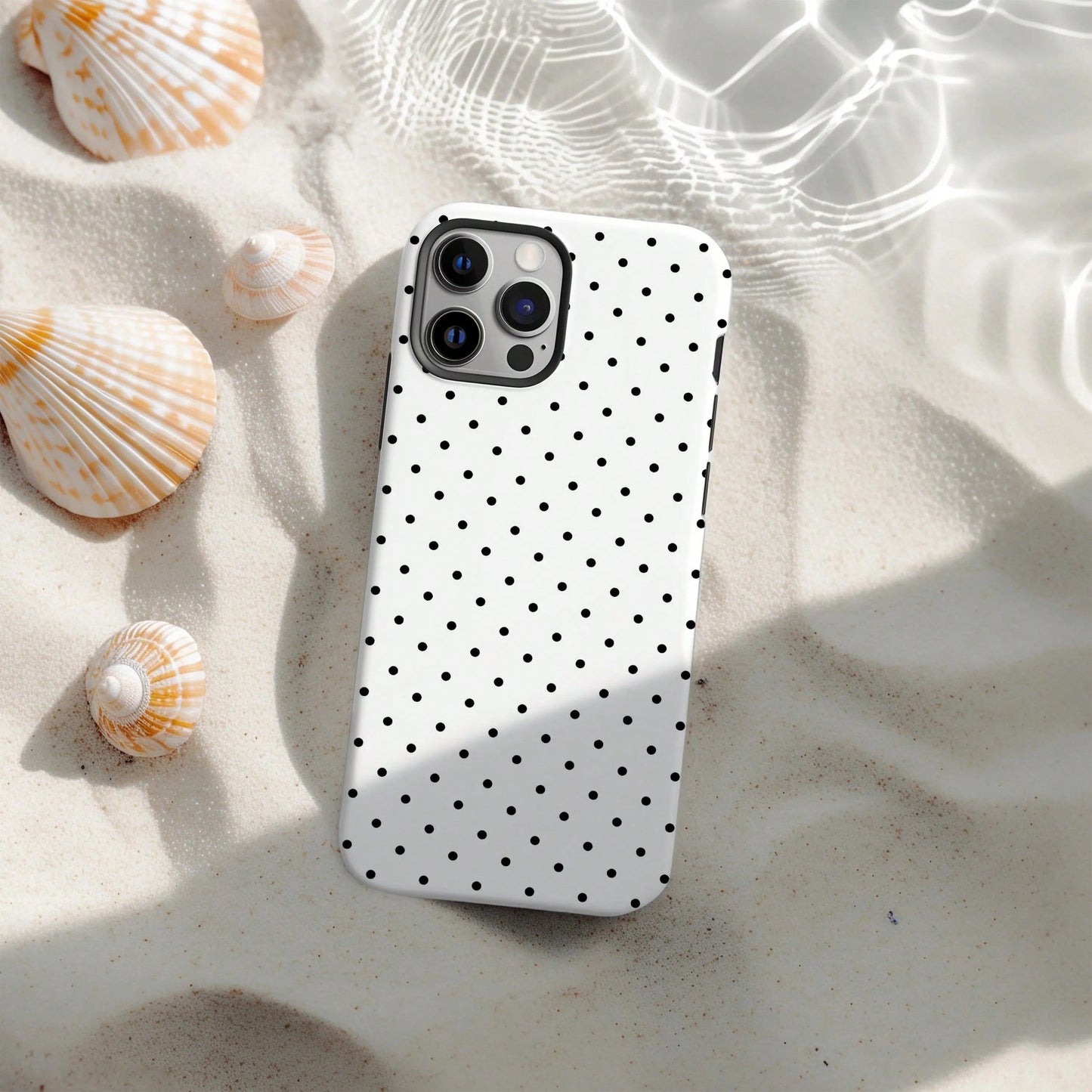 Cute White Black Polka Dot Element Fashion Soft Phone Case Y2K Style Compatible With IPhone 17/16/15/14/13/12/11 Pro Max Spring Birthday Gift
