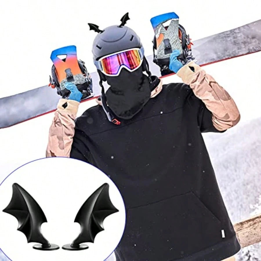 D4 Pairs Helmet Devil Horns Motorcycle Helmet Accories Cat Ears Devil Wings Horns With Adhesive Suction Cup Ski Bike Accories For Women Men Black7001