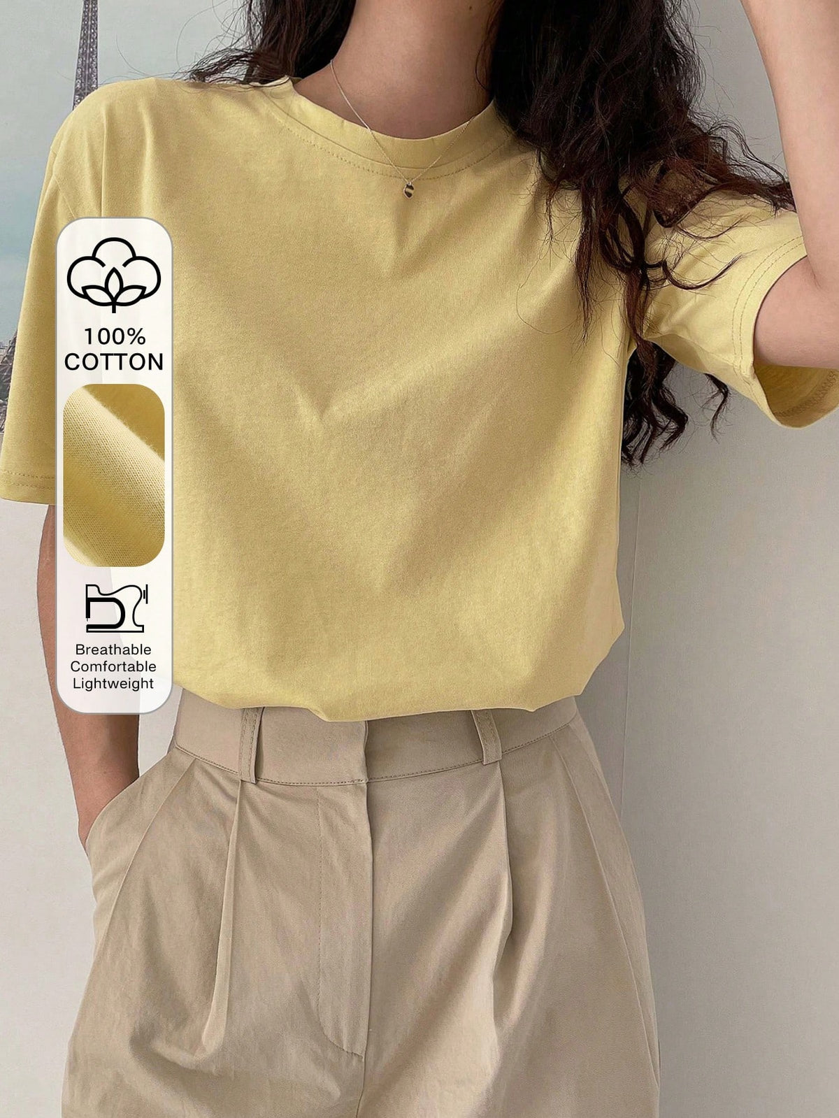DAZY Solid Drop Shoulder Tee Summer