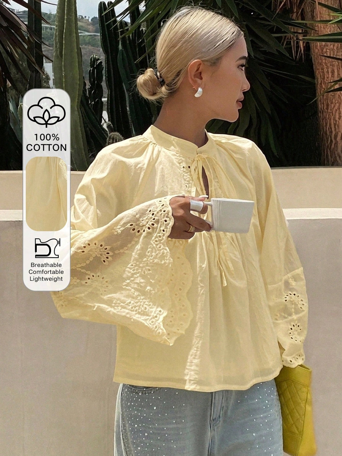 DAZY Women's Loose Casual Vacation Style Shirt, Summer New Arrival School