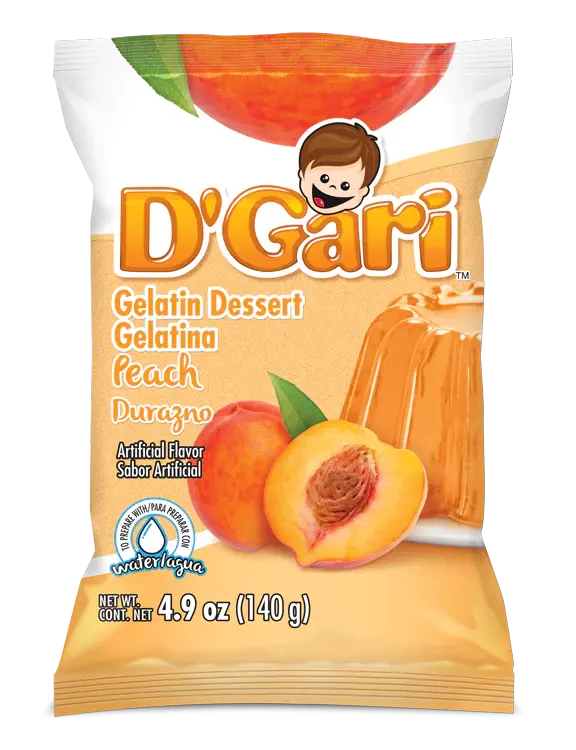 Wholesale D'Gari Gelatin Peach Water - Refreshing Mexican Dessert Mix