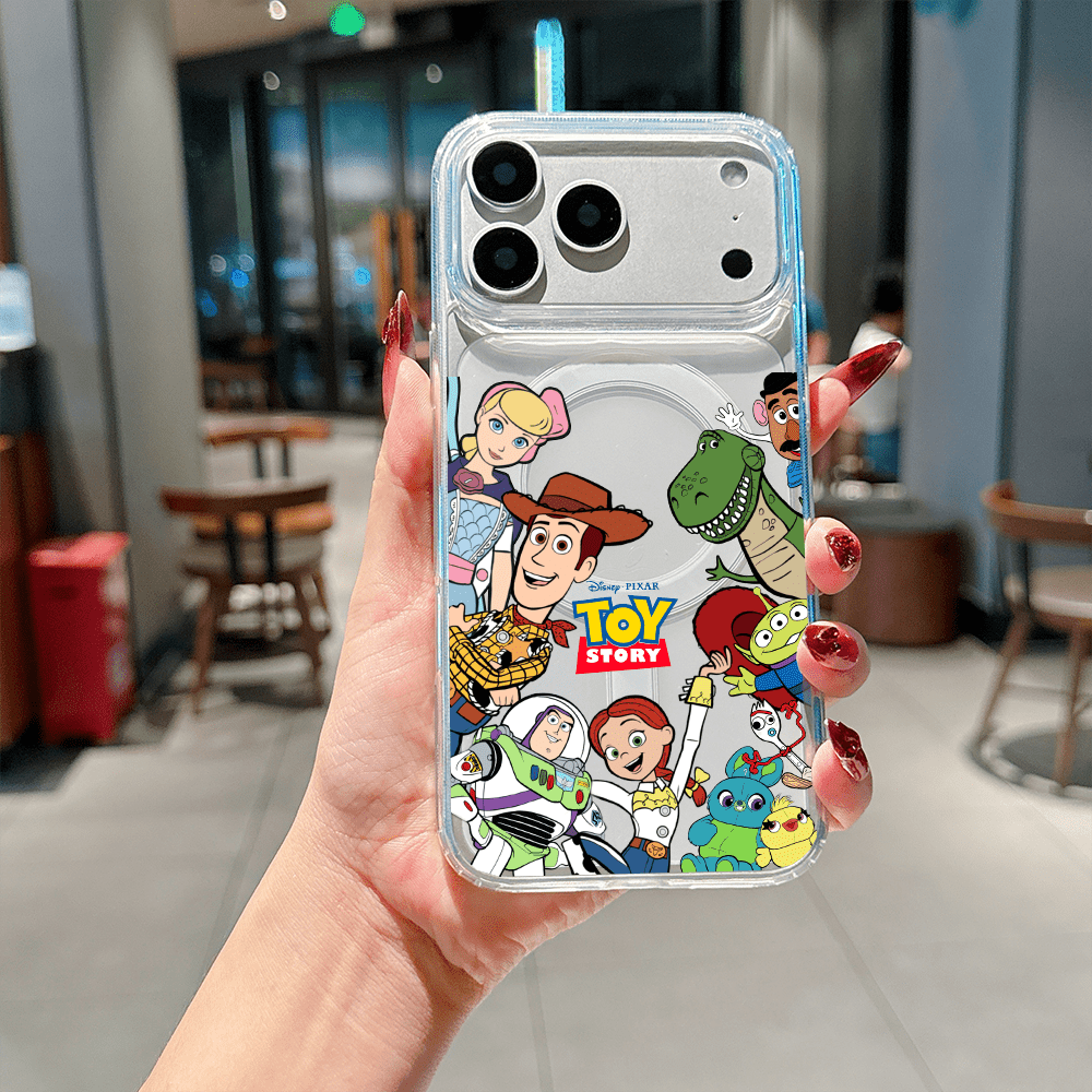 Disney Licensed Toy Story Phone Case, Clear Anti-Yellow MagSafe-Compatible Cover With Toy Story Full Cast & "Toy Story" Logo Graphic, Scratch-Resistant Slim Protective Case For IPhone 17, 16, 15, 14