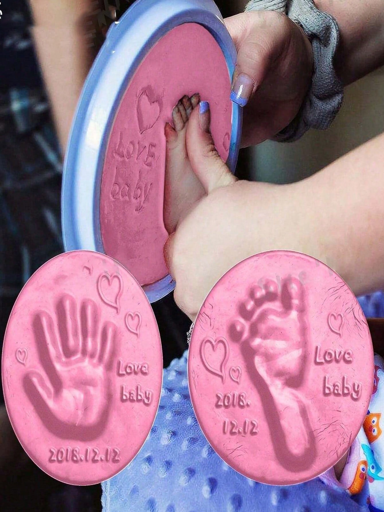 DIY Baby Care Hand Foot Inkpad Handprint Footprint Fingerprint, 7 Color Soft Clay Foam Supplies Antistress Kids S For Children, Baby Handprint Footprint Imprint Casting Parent-Child Hand Inkpad Finger