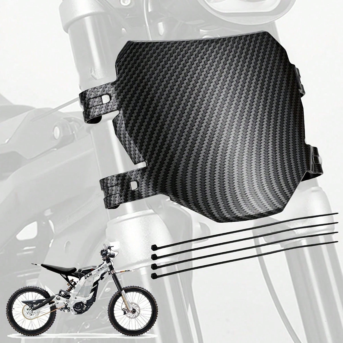 For Surron Front License Number Plate Carbon Fiber Pattern For Talaria Sting Stark Varg Motorcycle Accessories Registration Plate For Surron Lightbee S X E-Bike Only For Decoration