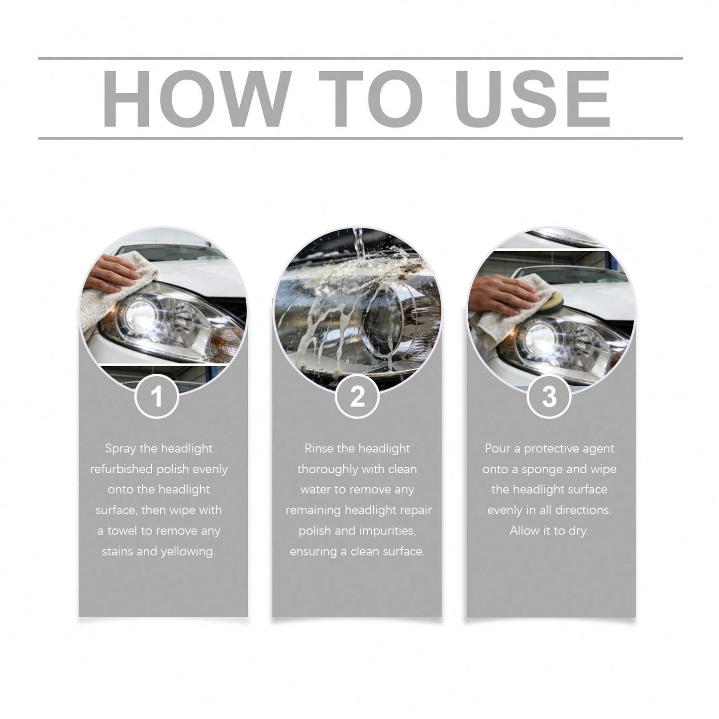 Hikmarion Headlight Restoration Kit: Daily Headlight Restoration, Cleaning, Stain Removal, And Brightening Treatment