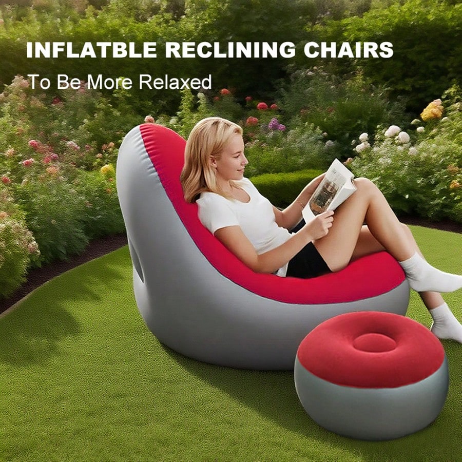 Intex Inflatable Super Lounge, Sofa+Footstool Combination, Inflatable Sofa Chair, Inflatable Lounge Chair, Adult Folding Air Chair, Inflatable Lazy Sofa Very Suitable For Rooms, Camping Or Families, I