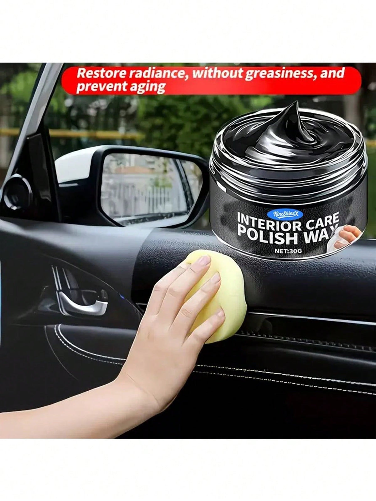 KineShineX Car Interior Polishing And Repair Paste, Car Scratch Repair Wax, Polishing And Repair Paste For Car Interior Leather Seats, Dashboard, Steering Wheel And Center Console, Car Tire Polish, Ca