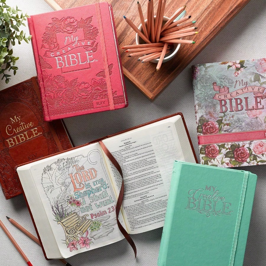KJV Holy Bible, My Creative Bible, Faux Leather Flexcover- Ribbon Marker, King James Version, Pink Floral (KJV Creative Editions)