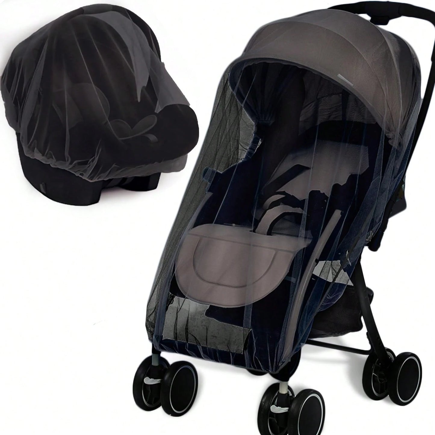 Leybybui Universal Baby Stroller Mosquito Net- Breathable Mesh Bug Protection For Bassinets, Playards & Cribs| Summer Outdoor Must-Have
