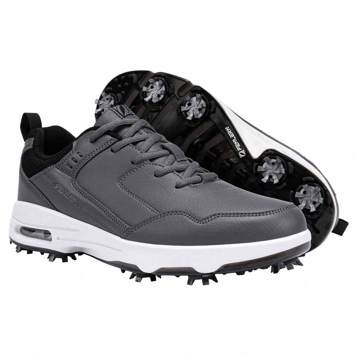 (Local Shipment)Men Golf Shoes +With Studs +Waterproof Men Sports Shoes Breathable Flexible Shoe Comfort Shock Men's Outdoor Competitive Golf Shoes