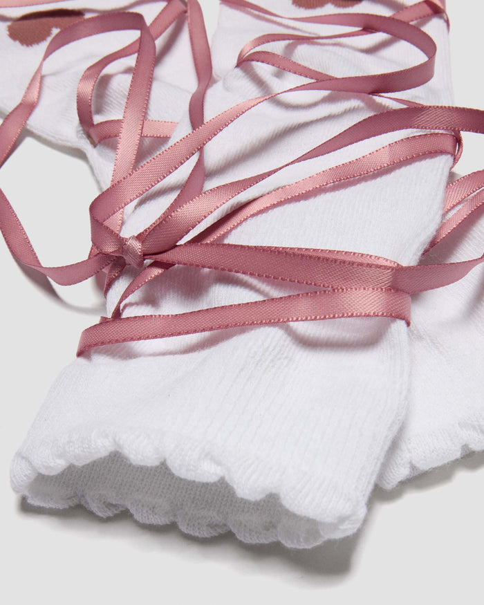 Long Lace-Up Organic Cotton Blend Socks