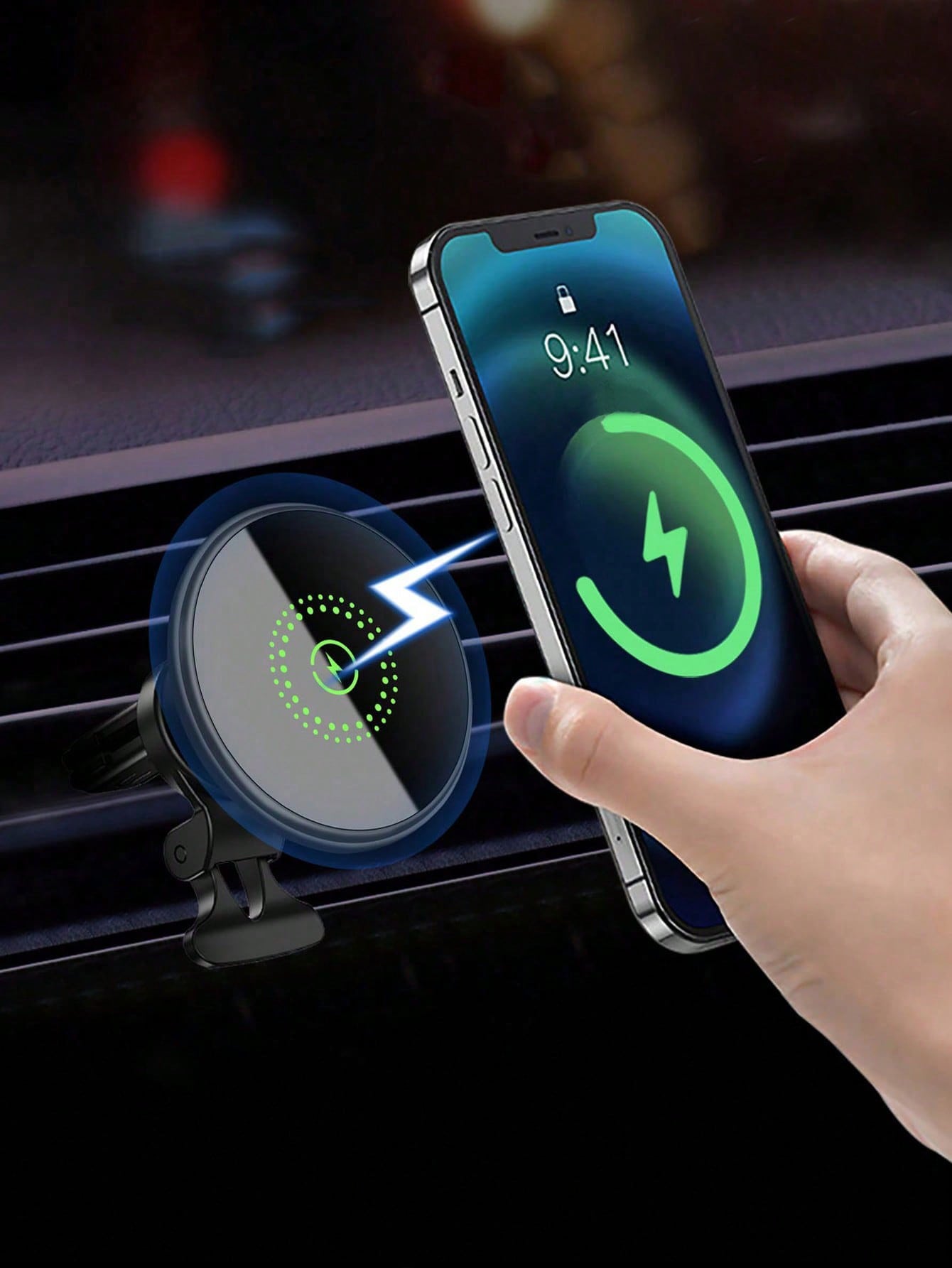Magnetic Wireless Phone Holder Car Charger Car Mount With Fast Charging Wireless Magnet Car Phone Holder Compatible With IPhone 17/17 Pro/17 Pro Max/17 Plus/Air/16/16 Pro/16 ProMax/16 Plus15/15 Pro/15
