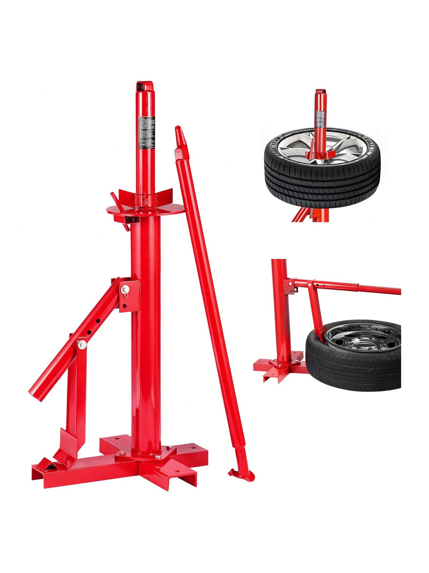Manual Tire Changer, Tire Mount Demount Tool, Truck Tire Changer Mount Demount 22.5-24.5 In Radial Bias Ply/Tubeless Tire, With Extra Keeper, Tubeless Truck Bead Breaker, 3 PCS Tire Changing Tools, Co
