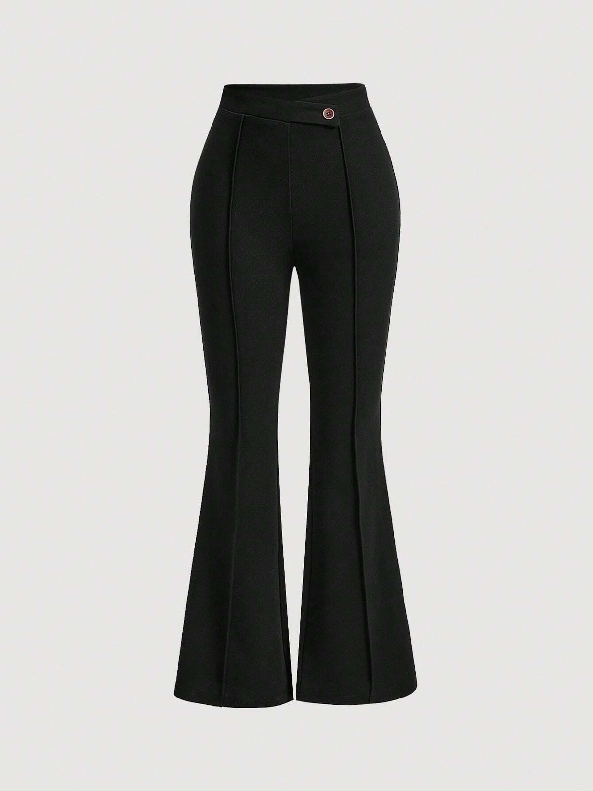 MOD High Waist Flare Leg Black Toothpick Pleats Pants