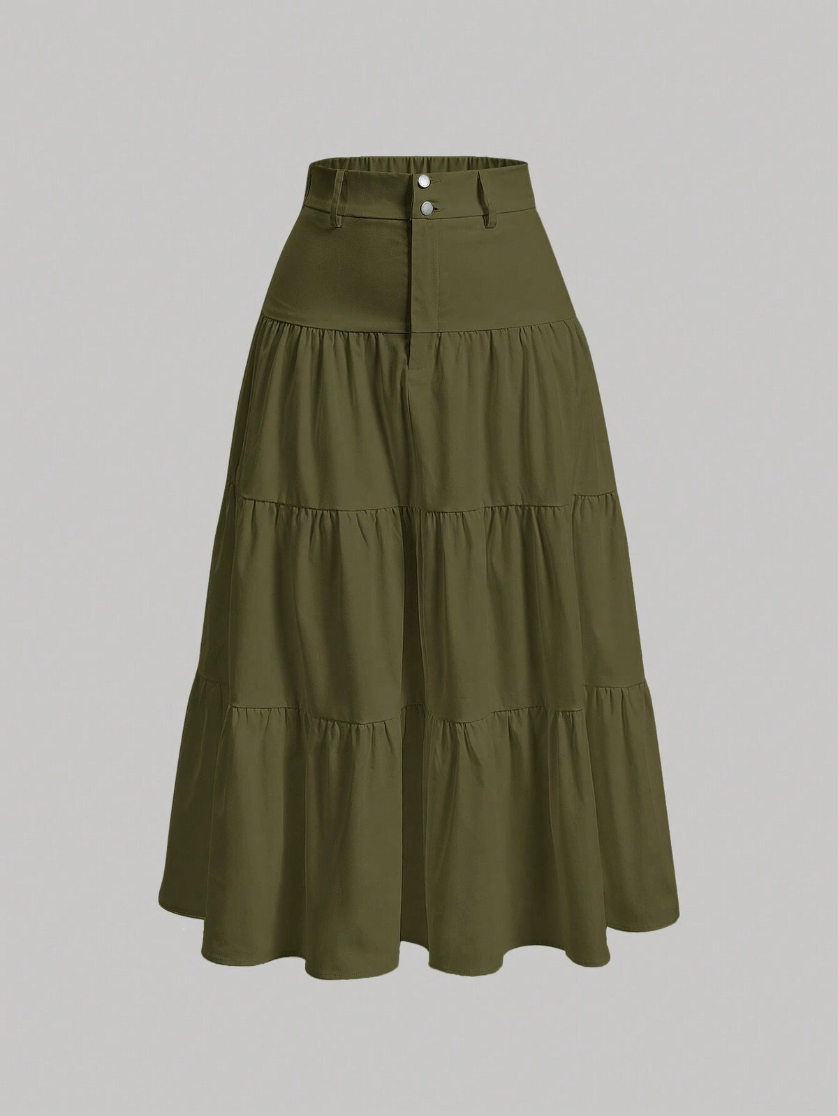 MOD Solid Layered Ruffle Hem Skirt