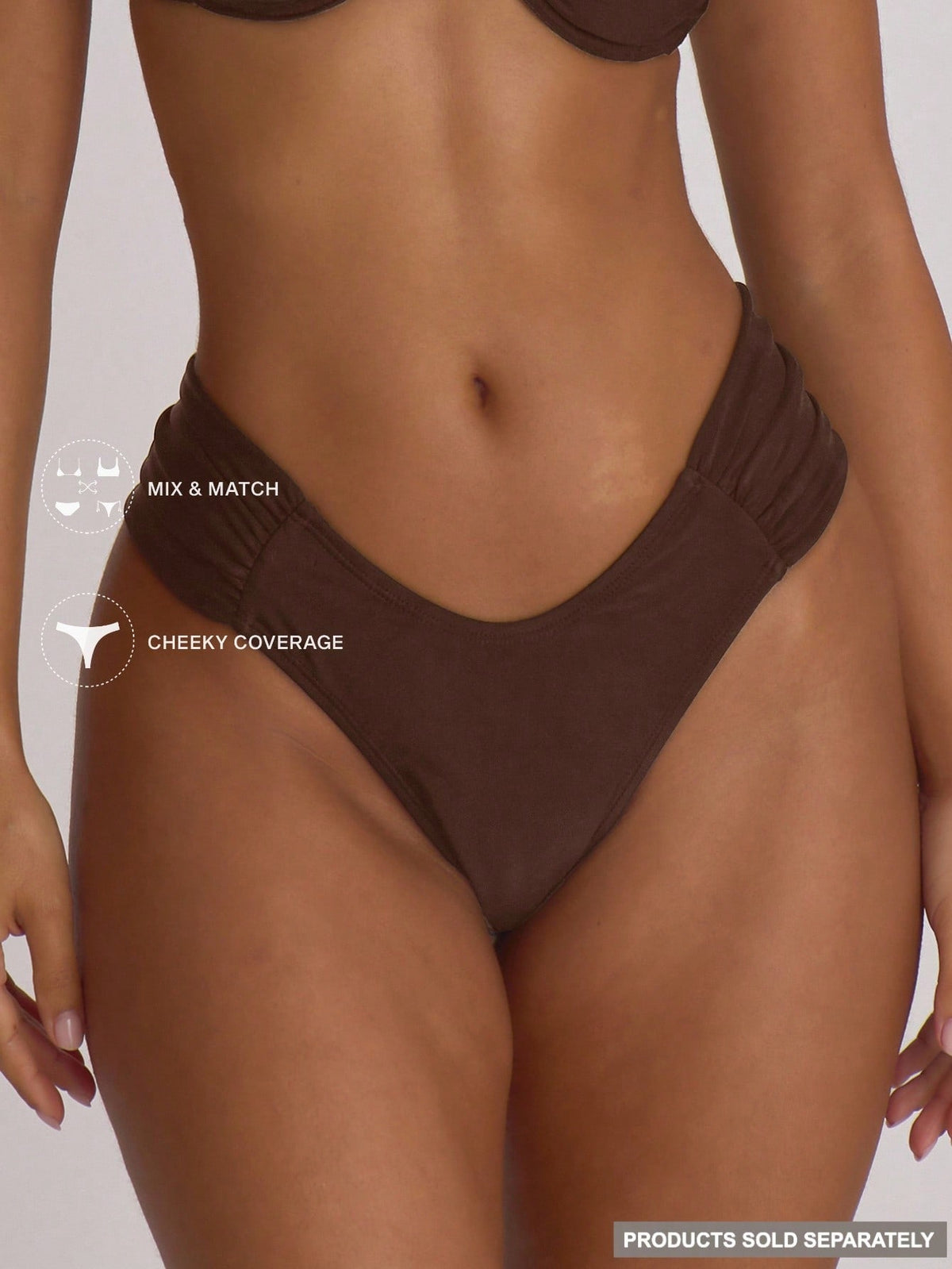 Musera Resort Ruched Side Cheeky Fit Bikini Bottoms Swim Vacation Holiday Summer Travel Beachwear Basics Swimwear Solid Colour Resort Core