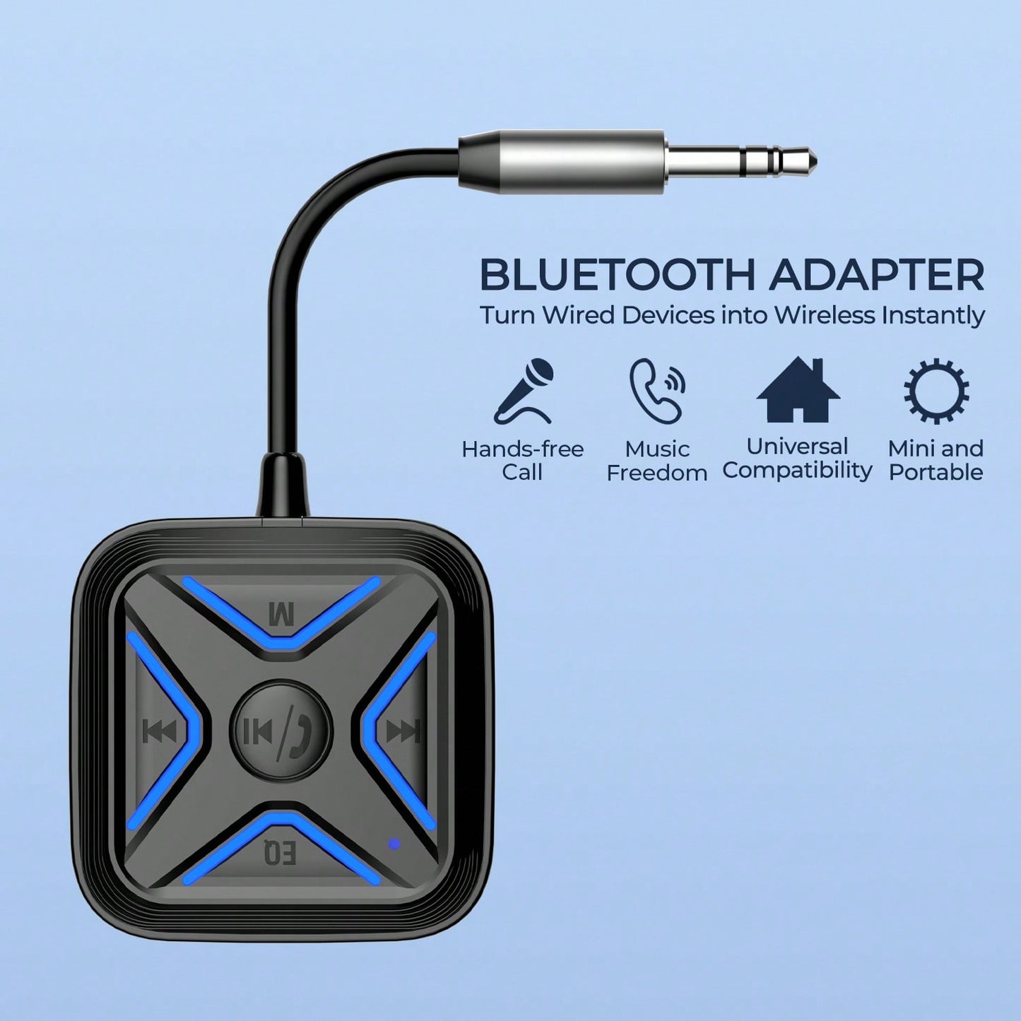 REMAX Mini Portable Bluetooth Receiver, Wired To Wireless Adapter, BT5.3 For Stable Connection & Auto-Reconnect, Hands-Free Call, Music Freedom, 6 EQ Modes, TF Card Playback, Car Accessories, Car Esse