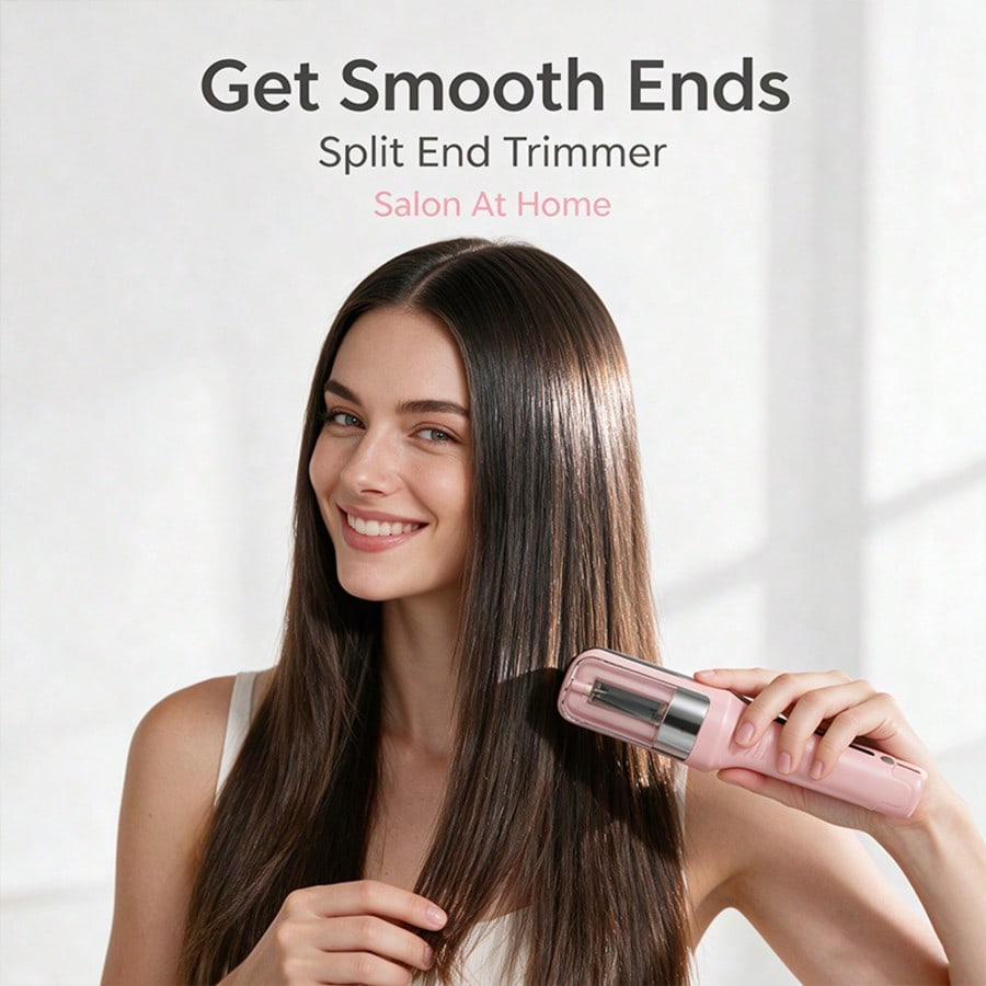 Split End Hair Trimmer,Automatic Split End Remover,Designed With Precision Blades And A Protective Guard, This Hair End Remover Works On Straight, Wavy, Curly. It Gently Trims Damaged Ends Without Tug