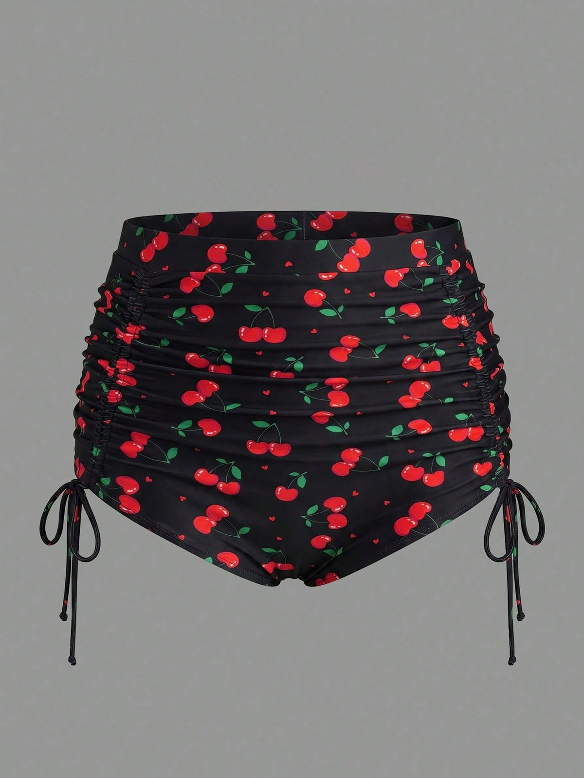 Sweetra CURVE Plus Size Women's Fashionable Cherry Printed Swim Bottom,Summer Beach