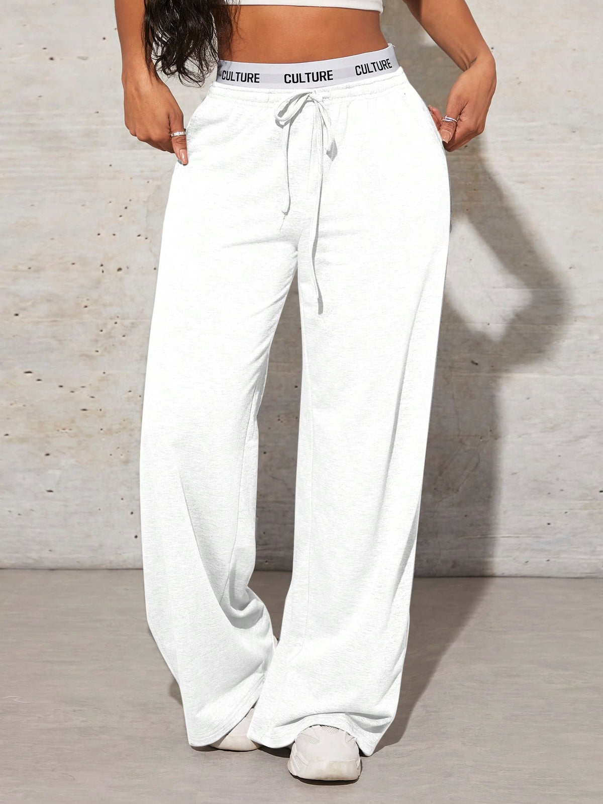 SXY Women's Solid Color Simple Daily Drawstring Sweatpants