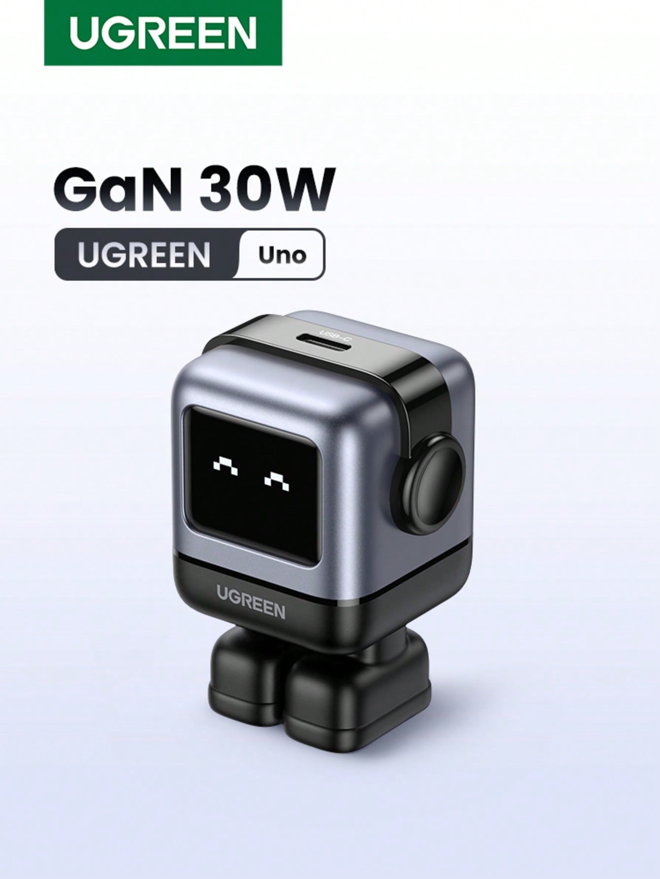 UGREEN RG 30W PD USB C Fast Robot GaN Charger Nexode Power Adapter Compatible With IPhone 16/15 Pro Max Galaxy S25 S24 S23 S22 Xiao Mi Suitable For Travel, Office, Dorm, And Home Nan